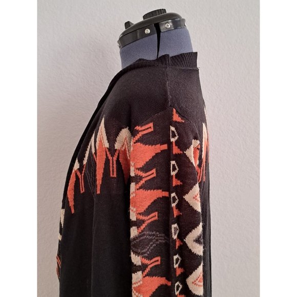 Womens Southwest Aztec Motif Knit Cardigan Sweater Sz L Browns. Say What? - Picture 7 of 10